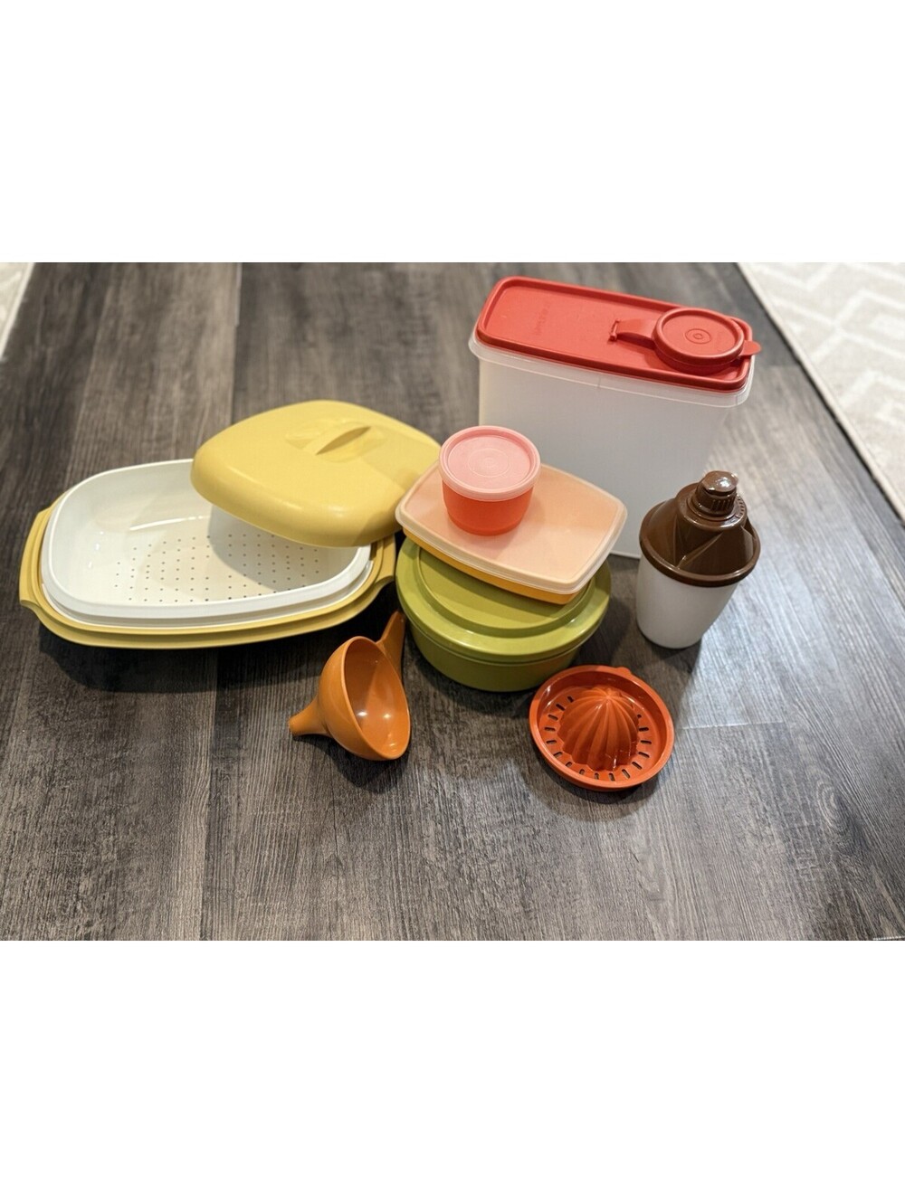 Vintage Tupperware Lot Of 8 Containers W/Lids Gadgets Cups & More